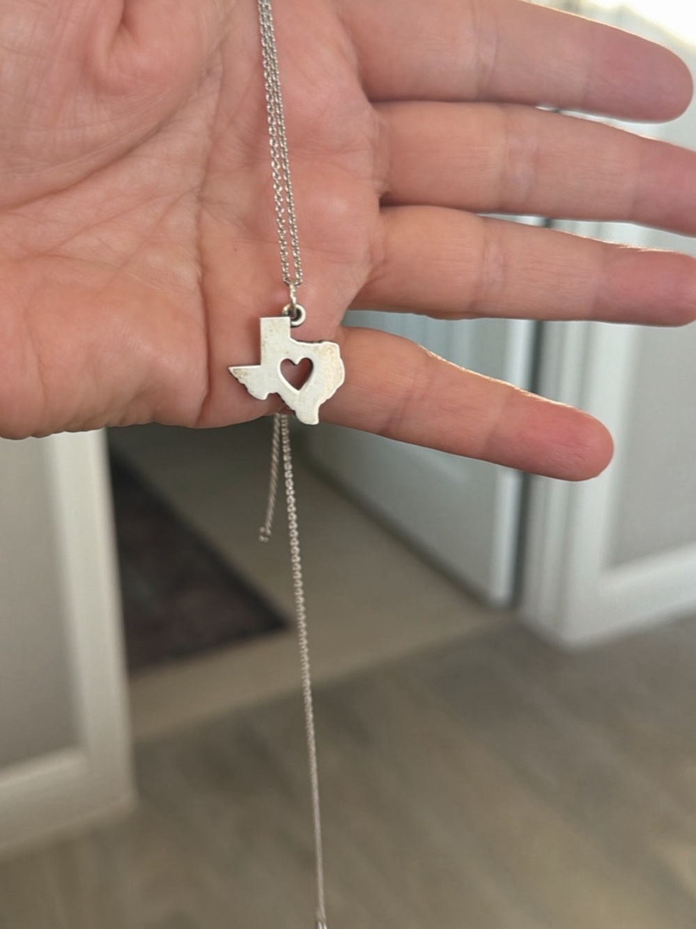 James Avery Silver Texas Heart Necklace
